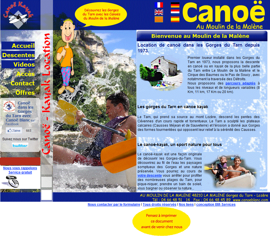 Canoe Blanc Gorges du Tarn